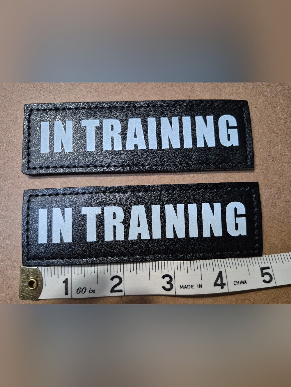 Set Of 2 Black And White "IN TRAINING" Patches for Dog